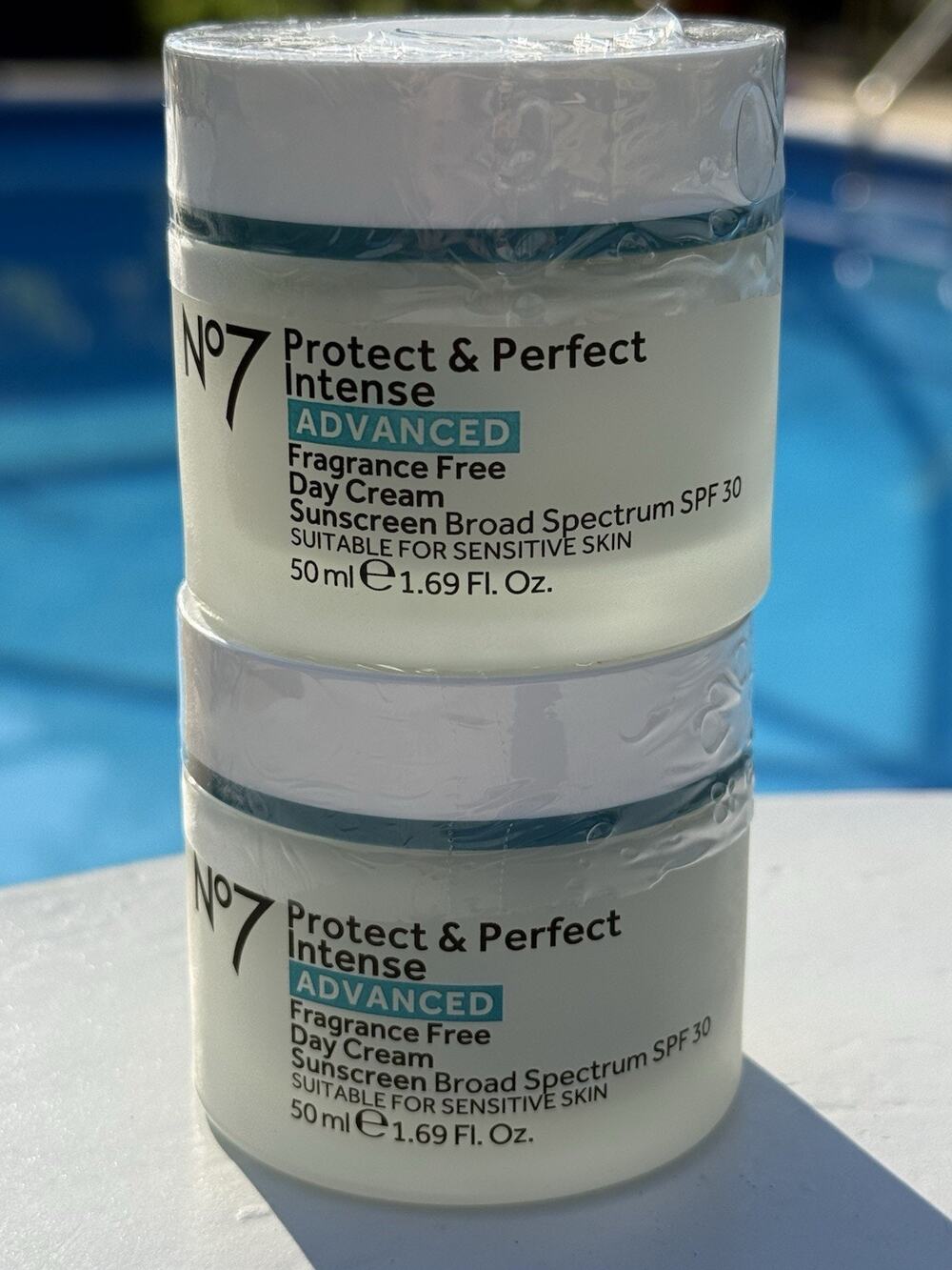 (2)No7 Protect & Perfect Intense Advanced Fragrance Free Day Cream SPF 30 NO BOX